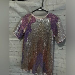 H&M Pink Two Tone Sequin Dress Youth Size 8